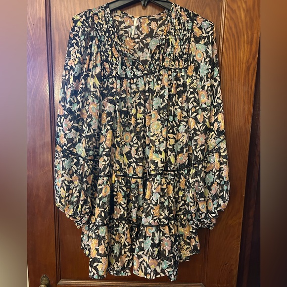 Free People Free Swinging Printed Mini Dress Floral Small - Picture 4 of 9